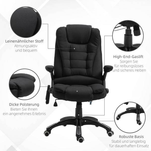 Massagesessel Chefsessel mit Massagefunktion Bürostuhl schwarz - Palo24