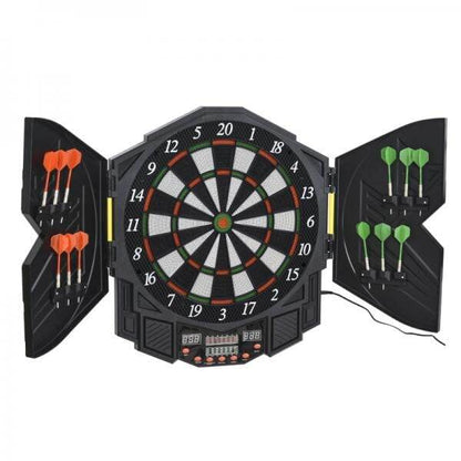 Elektronische Dartscheibe Dartboard Dart-set mit Tür LED Anzeige Soundeffekte - Palo24