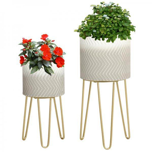 Set aus 2 Blumenständern, dekoratives Design, Metallrahmen, 30 x 30 x 67 cm - Palo24
