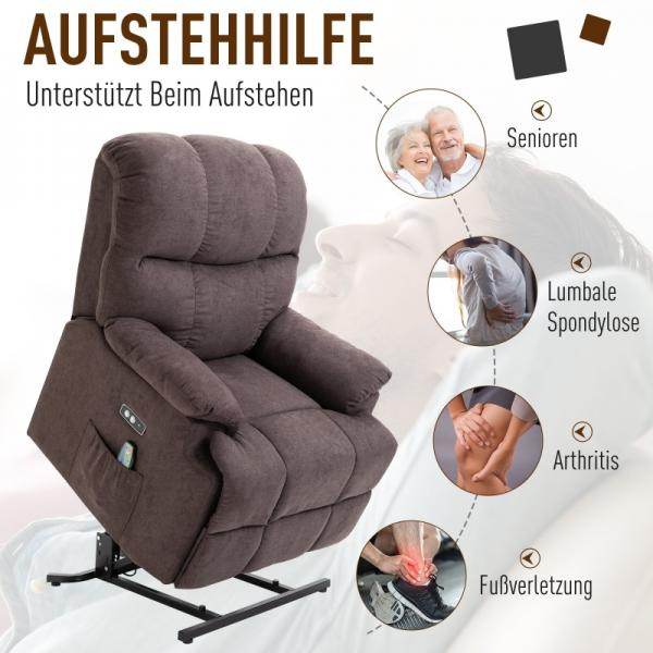 Massagesessel mit Wärmefunktion USB-Anschluss Braun - Palo24