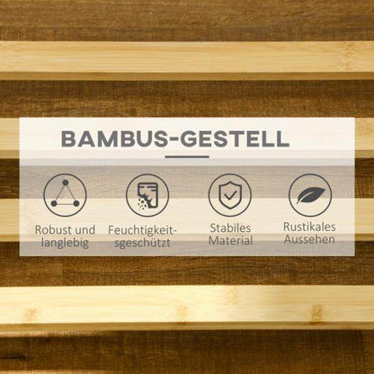 Garderobe aus Bambus, Kleiderhaken, Kleiderstange, Hosenständer, 1 Ablage, 4 Rollen, Natur - Palo24