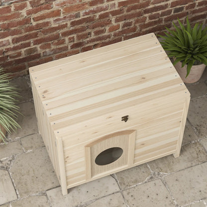Maison pliable pour animaux de compagnie, bac à litière pour chat en bois massif