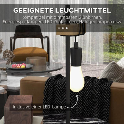 Tischlampe inkl. LED höhenverstellbar, schwarz+Holz - Palo24