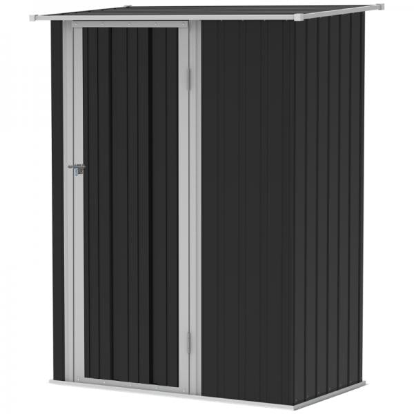 Gerätehaus Gartenhaus Geräteschuppen mit Tür Outdoor Stahl Dunkelgrau - Palo24