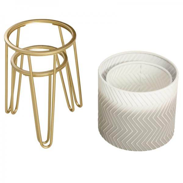Set aus 2 Blumenständern, dekoratives Design, Metallrahmen, 30 x 30 x 67 cm - Palo24