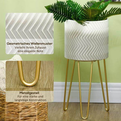 Set aus 2 Blumenständern, dekoratives Design, Metallrahmen, 30 x 30 x 67 cm - Palo24