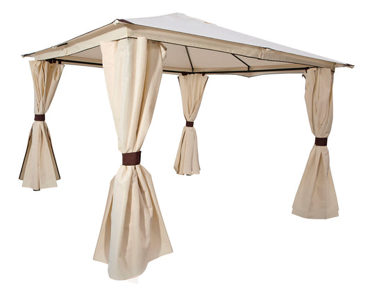 Pavillon VENEZIA 3x3 mètres, acier noir, bâche enduite PVC écru