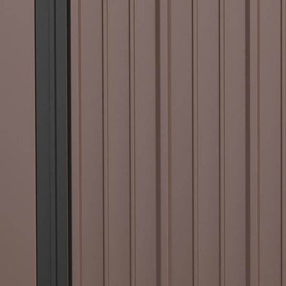 Gerätehaus mit Pultdach 1,34 m² Metall Gartenhaus Geräteschuppen verzinkter Stahl Braun - Palo24