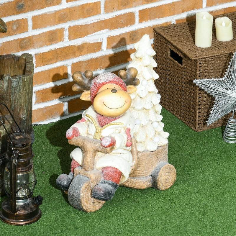 LED Weihnachtsdeko, Rentier mit Weihnachtsbaum 44cm - Palo24