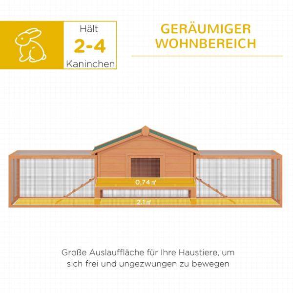 Kleintierstall mit 2 Freigehegen Kaninchenstall Kleintier Kleintierkäfig - Palo24