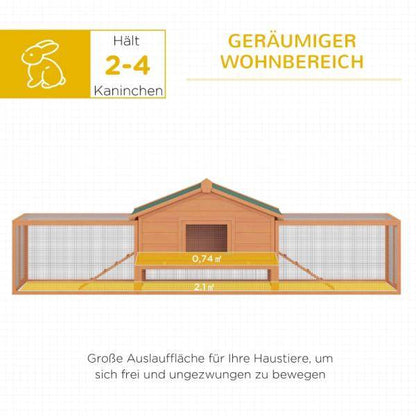 Kleintierstall mit 2 Freigehegen Kaninchenstall Kleintier Kleintierkäfig - Palo24