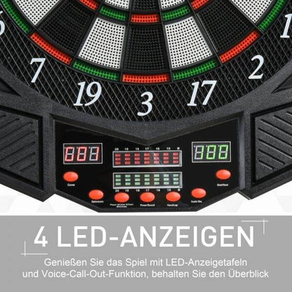 Elektronische Dartscheibe Dartboard Dart-set mit Tür LED Anzeige Soundeffekte - Palo24