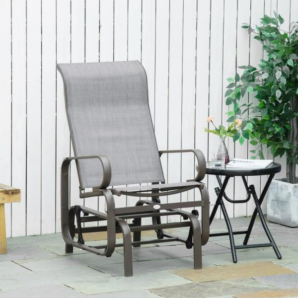Schaukelstuhl Gartenstuhl Garten Schaukel Metall braun - Palo24