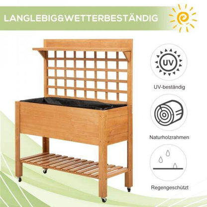 Hochbeet Pflanztisch Blumentisch Arbeitstisch Gärtnertisch Holzpflanztisch Tanne, Braun - Palo24