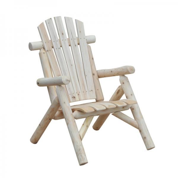 Adirondack Gartenstuhl Gartensessel Holzstuhl Hochlehner mit Armlehne Tannenholz Natur - Palo24