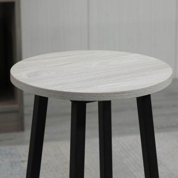 Bartisch-Set im Industriedesign, 6-teilig, 2 Tische und 4 Barhocker, Grau + Schwarz - Palo24