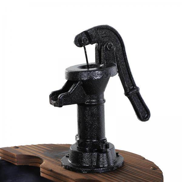 Holzfass-Brunnen Wasserpumpe Rustikales Holz - Palo24