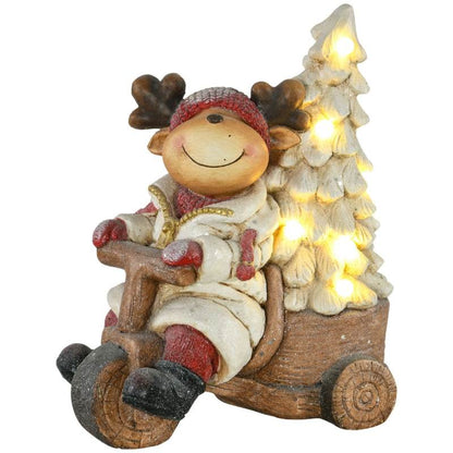 LED Weihnachtsdeko, Rentier mit Weihnachtsbaum 44cm - Palo24