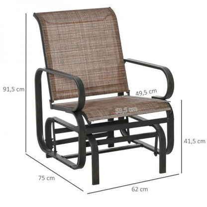 Schaukelstuhl Gartenstuhl Relaxstuhl Gartenschaukel outdoor für Terrasse Texteline Braun - Palo24