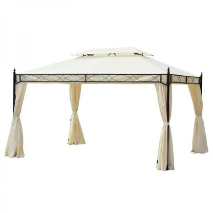 Luxus Pavillon Gartenpavillon Partyzelt Festzelt Gartenzelt Pagode 3x4 m Creme - Palo24