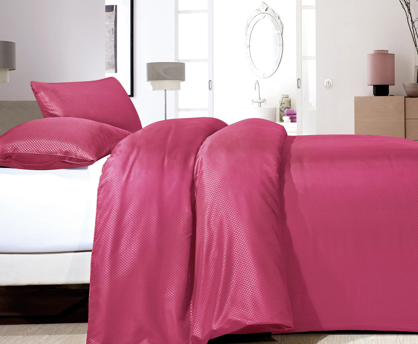 Satin Point Bettbezug 200x220 cm Pink