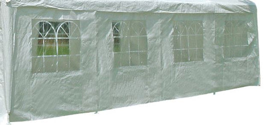 Bâche latérale pour tente de fête, longueur 8 mètres, PVC blanc avec fenêtres
