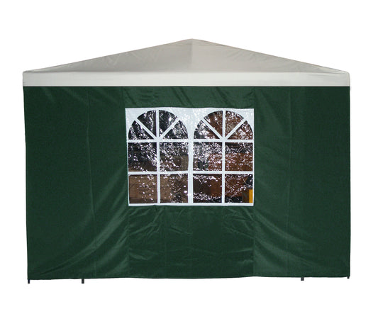 Bâche latérale pour pavillon, 3x1,9 mètres, polyester vert avec fenêtre
