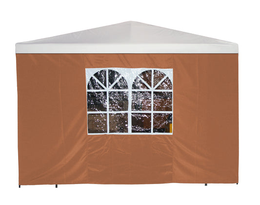 Bâche latérale pour pavillon, 3x1,9 mètres, terre cuite polyester avec fenêtre