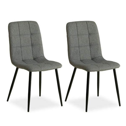 2er Set Grau Esszimmerstühle Küchenstühle Polsterstühle Modern - Palo24