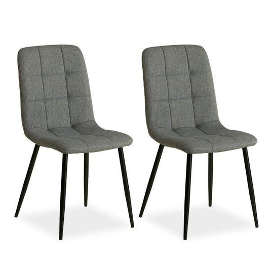 2er Set Grau Esszimmerstühle Küchenstühle Polsterstühle Modern - Palo24