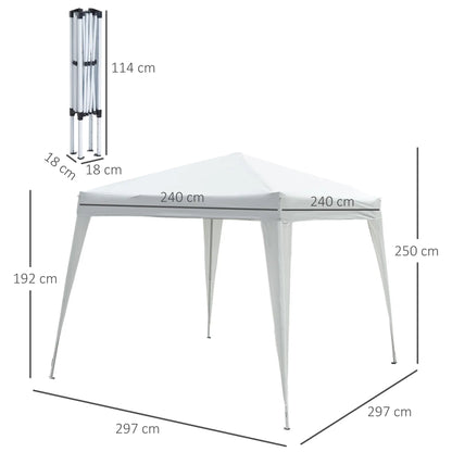 Outsunny® Padiglione pieghevole 3x3m Padiglione Tenda pieghevole Tenda per feste Tenda da giardino Popup Bianco