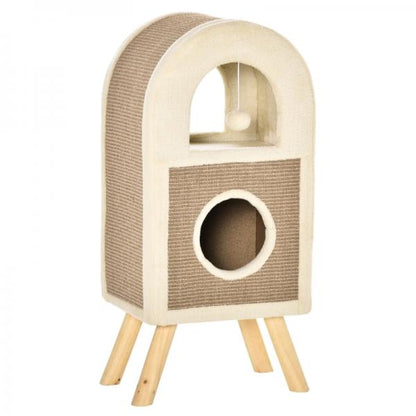 Kratzbaum Katzenhöhle Spielbällen Katzenbett Kratzmatte Sisal Kaffee - Palo24