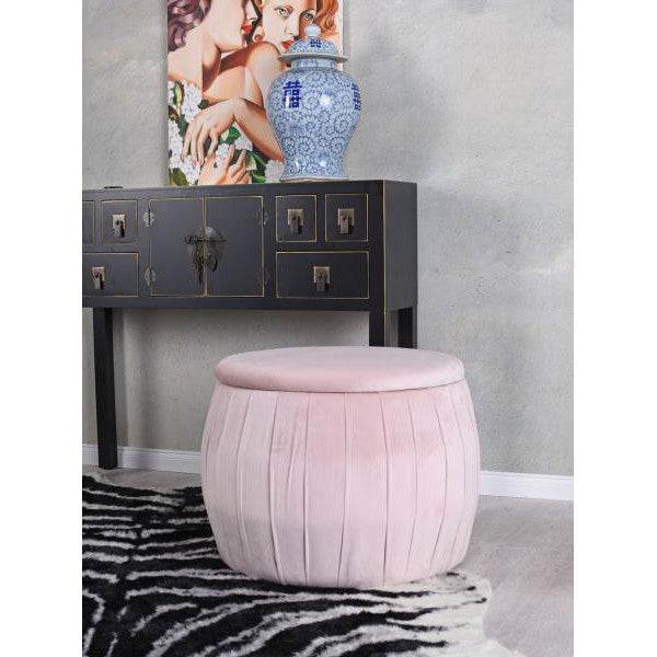 SAMT HOCKER MIT STAURAUM TRUHENBANK SITZHOCKER POUF VELOUR - Palo24