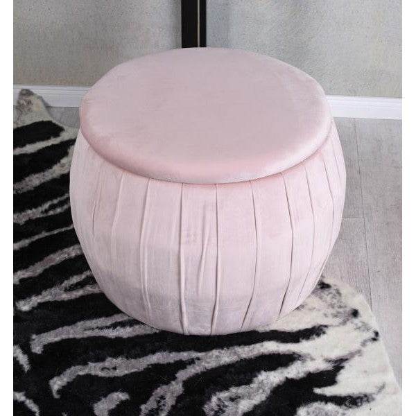 SAMT HOCKER MIT STAURAUM TRUHENBANK SITZHOCKER POUF VELOUR - Palo24