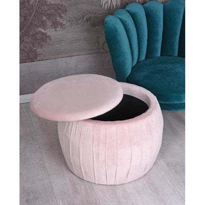 SAMT HOCKER MIT STAURAUM TRUHENBANK SITZHOCKER POUF VELOUR - Palo24
