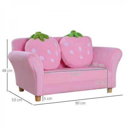 Kindersofa Kindersessel Sofa Couch Kinder Kinderzimmer Doppelsofa Erdbeersofa - Palo24