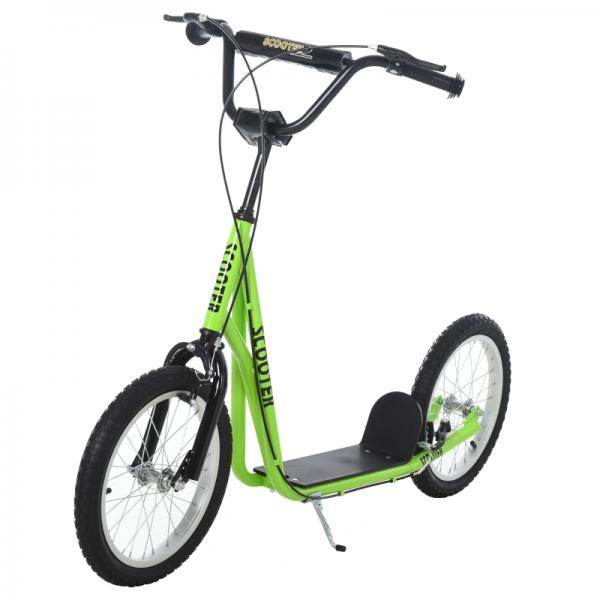 Kinderroller Scooter Tretroller Cityroller Kickscooter Kickboard mit Luftreifen 16 Zoll Grün - Palo24