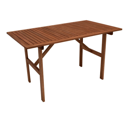 Table de jardin table en bois BRASILIA 70x120cm, bois d'eucalyptus marron