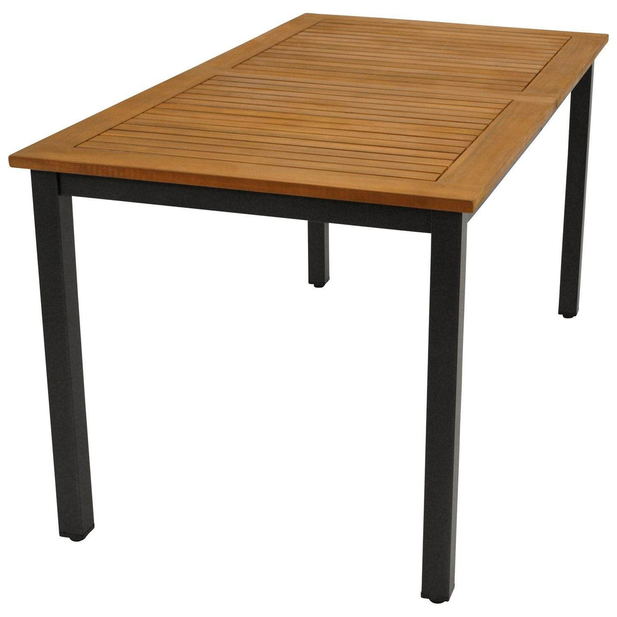 Gartentisch RAGUSA 150x80cm, Stahl anthrazit + Akazie geölt, FSC®-zertifiziert - Palo24