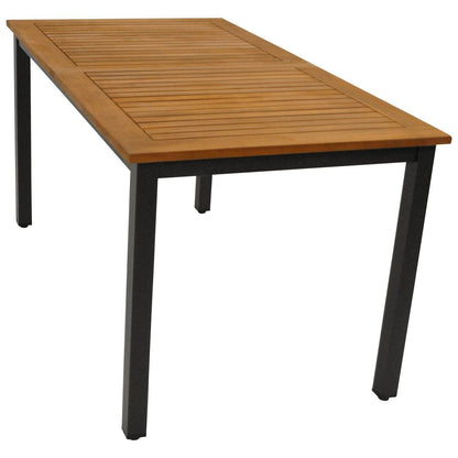 Gartentisch RAGUSA 150x80cm, Stahl anthrazit + Akazie geölt, FSC®-zertifiziert - Palo24