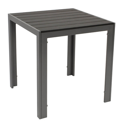 Wetterfester Bistro Tisch SORANO 70x70cm aus Aluminium und Kunstholz - Palo24