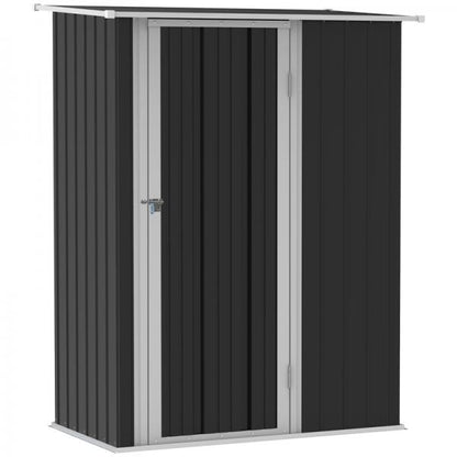 Gerätehaus Gartenhaus Geräteschuppen mit Tür Outdoor Stahl Dunkelgrau - Palo24