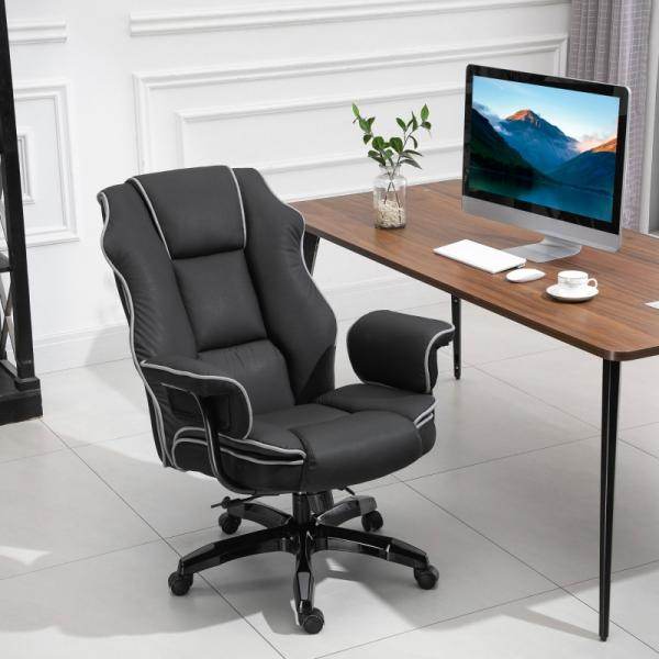 Ergonomischer Bürostuhl Höhenverstellbarer Stuhl mit Wippfunktion Schwarz - Palo24