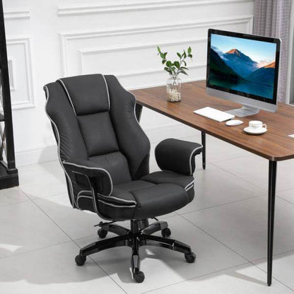 Ergonomischer Bürostuhl Höhenverstellbarer Stuhl mit Wippfunktion Schwarz - Palo24