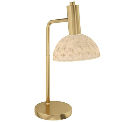Tischlampe inkl. LED-Birne Bronze+Rattan - Palo24