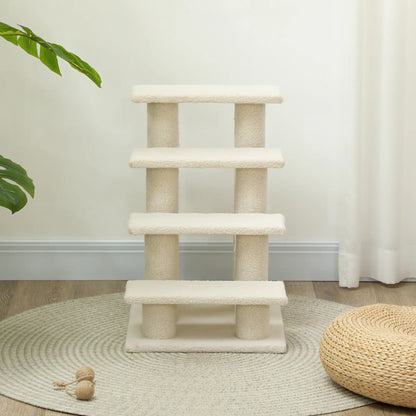 Tiertreppe Katzentreppe Hundetreppe 4 Stufen Beige