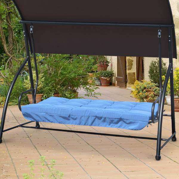 Auflagen-Set für Hollywoodschaukel 170 cm Stuhlkissen Blau - Palo24