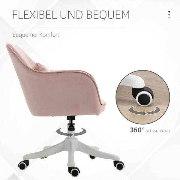 Bürostuhl mit Vibrationsfunktion USB-Schrittstelle Massagefunktion Lendenkissen höhenverstellbar Rosa - Palo24