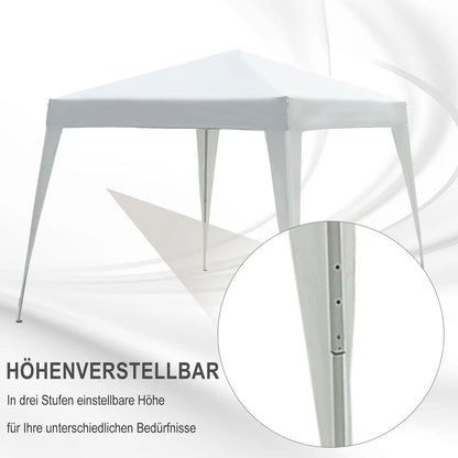 Outsunny® Padiglione pieghevole 3x3m Padiglione Tenda pieghevole Tenda per feste Tenda da giardino Popup Bianco