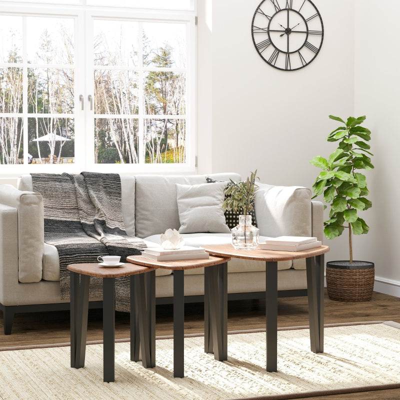 Satztisch 3er Set Natur+Schwarz - Palo24